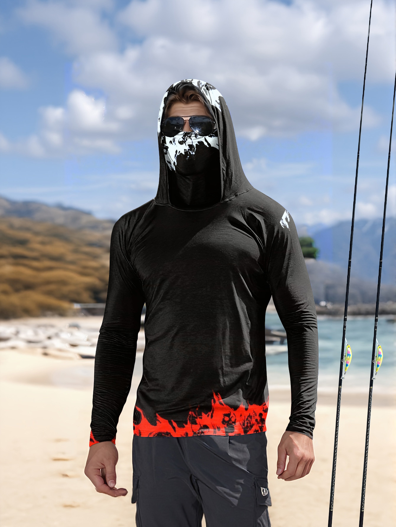 Fishing Shirt Uv Protection - เสื้อตกปลาแขนยาวมีฮู้ดสำหรับผู้ชาย เสื้อผ้าตกปลา เสื้อยืดตกปลา เสื้อตกปลาป้องกันรังสียูวี ชุดตกปลา แห้งเร็ว