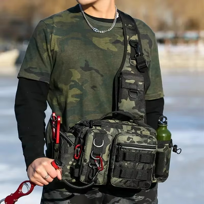 Fishing Belt - กระเป๋าคาดเอวแบบยุทธวิธีสำหรับตั้งแคมป์ ปีนเขา ตกปลา เก็บอุปกรณ์ สำหรับเดินป่า ปั่นจักรยาน