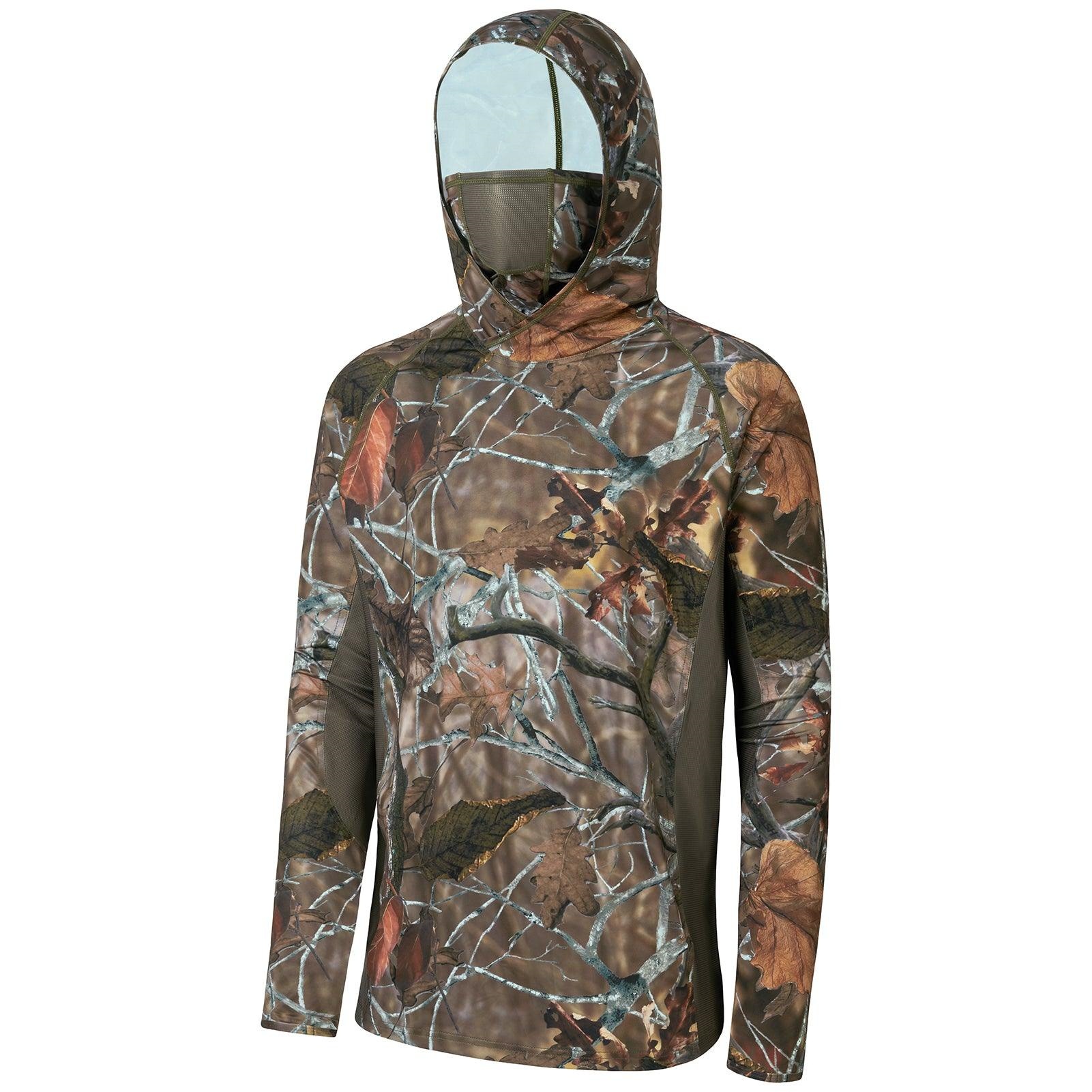 เสื้อฮู้ดลายใบไม้ 3D สำหรับผู้ - Fishing Mask Sun Protection บทวิจารณ์และราคา