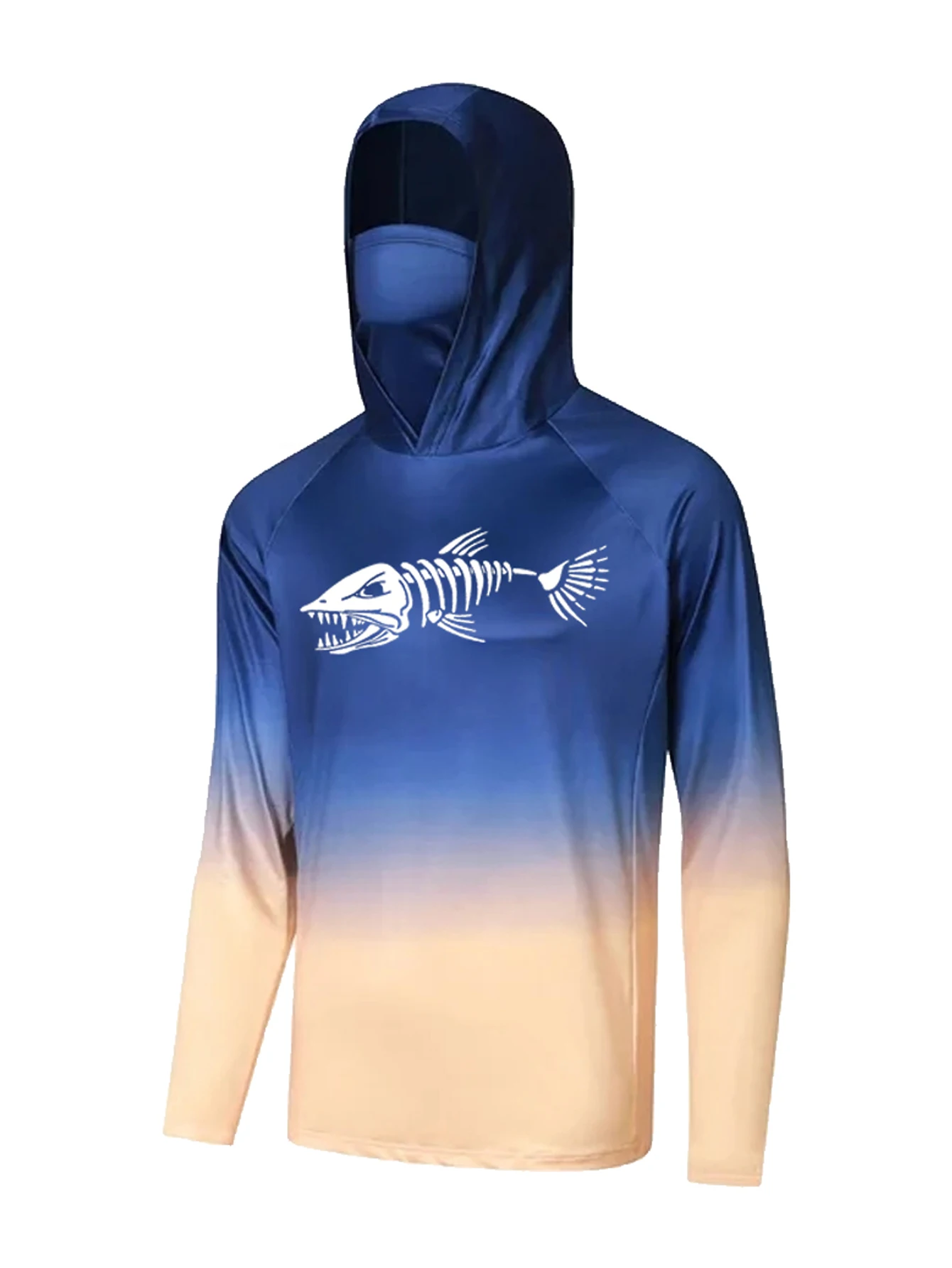 เสื้อฮู้ดตกปลาไล่เฉดสีน้ำเงิน  - Fishing Shirt Uv Protection บทวิจารณ์และราคา