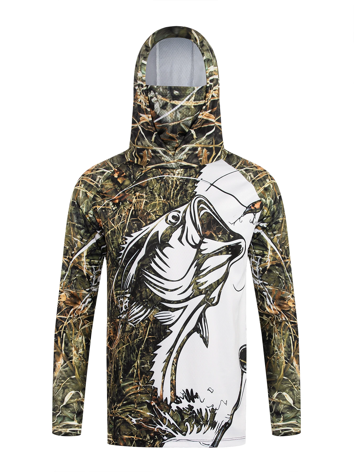 เสื้อตกปลาแขนยาวมีฮู้ดสำหรับผู - Fishing Mask Sun Protection บทวิจารณ์และราคา
